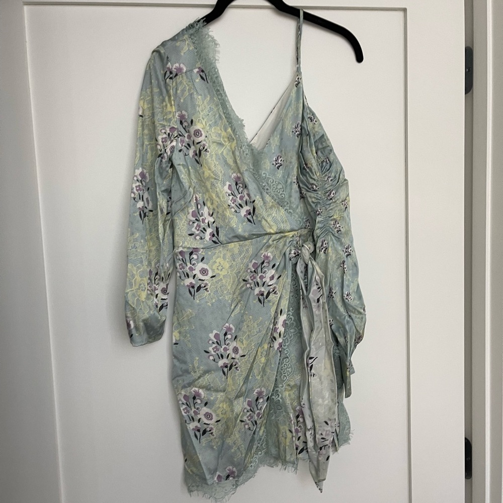 Self-Portrait Floral Print Lace Mini Dress